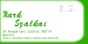 mark szalkai business card
